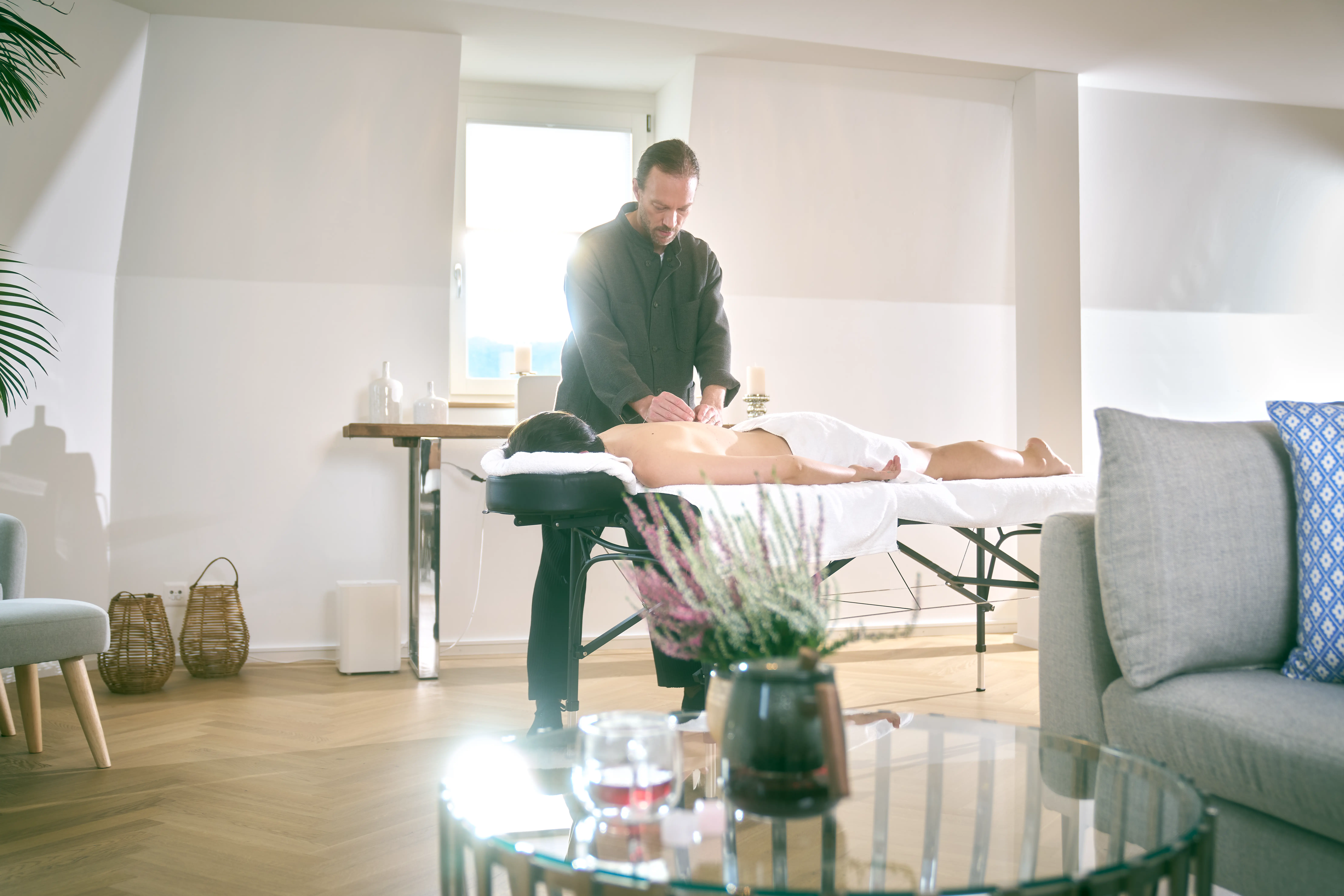 Spa treatment session at Paracelsus Recovery showing relaxing massage therapy