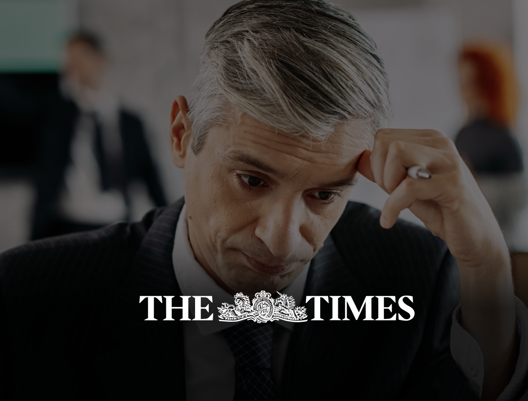 The Times newspaper article about executive mental health referrals tripling near results deadlines