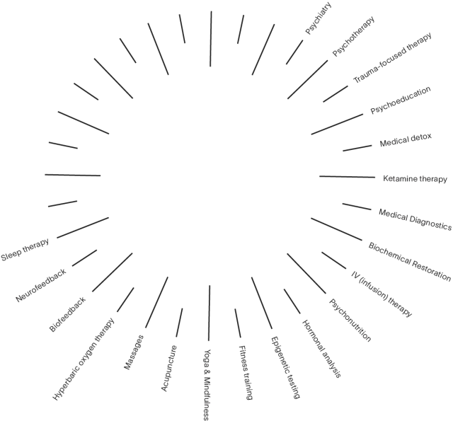 Paracelsus Recovery 360-degree treatment approach diagram